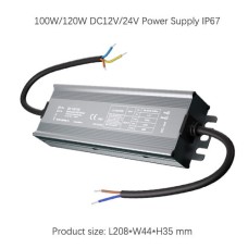 100W 120W DC12V 24V LED Transformer Power Supply  Waterproof IP67