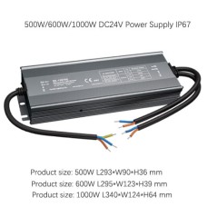 500W 600W 1000W DC24V LED Transformer Power Supply  Waterproof IP67