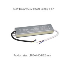 60W DC12V 24V LED Transformer Power Supply  Waterproof IP67