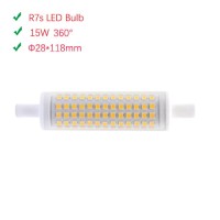 15W 118mm Φ28mm 360° R7s LED Linear Bulb Light Dimmable optional 