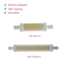 5W 78mm 10W 118mm Ceramics R7s LED Linear Bulb Light Dimmable ⌀20mm