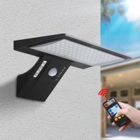 4.2W Solar LED Wall Light Sconce with Motion Sensor Remote Control Warm & White Dual-Color