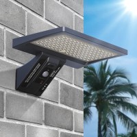 8W 104-LED Solar LED Wall Light Security Light with Motion Sensor IP65
